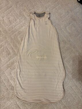 Neutral Stripe Baby Sleep Sack - Soft Beige/White
